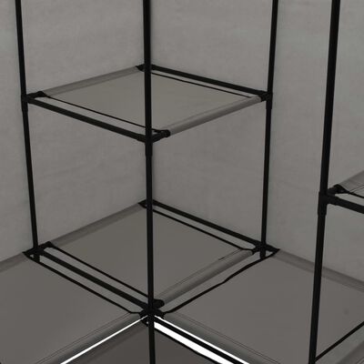 vidaXL Rohová šatní skříň šedá 130 x 87 x 169 cm