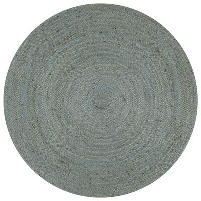vidaXL Ručně vyrobený koberec z juty kulatý 120 cm olivově zelený