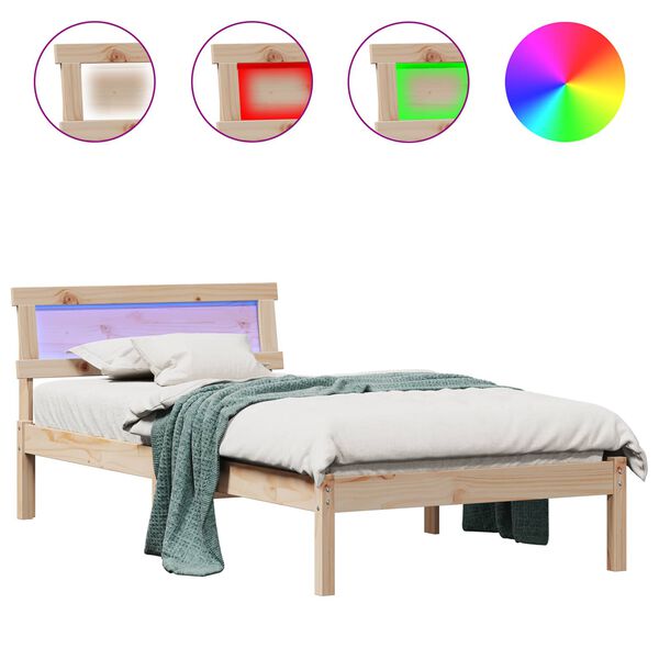 vidaXL R&aacute;m postele s čelo Hněd&aacute; 80 x 200 cm Masivn&iacute; borov&eacute; dřevo