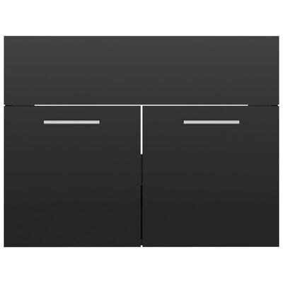 vidaXL 2dílný set koupelnového nábytku černý vysoký lesk dřevotříska