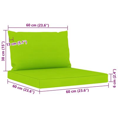 vidaXL 10dílná zahradní sedací souprava s jasně zelenými poduškami