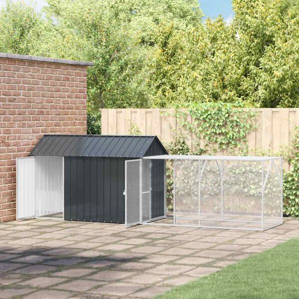 vidaXL Ptač&iacute; klec Antracit 416,5 x 103 x 142 cm Pozinkovan&aacute; ocel