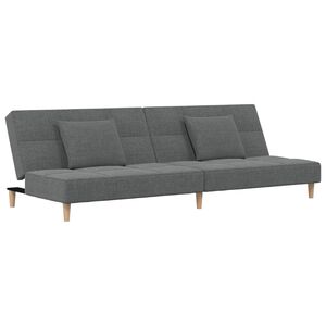 vidaXL 2m&iacute;stn&aacute; rozkl&aacute;dac&iacute; pohovka se 2 pol&scaron;t&aacute;ři tmavě &scaron;ed&aacute; textil