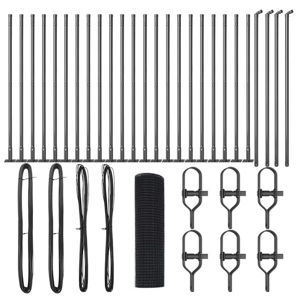 vidaXL Plotov&yacute; sloupek. &Scaron;ed&aacute; 100 x 0,8 m (25 x 25 mm s&iacute;ť) Ocel a PVC