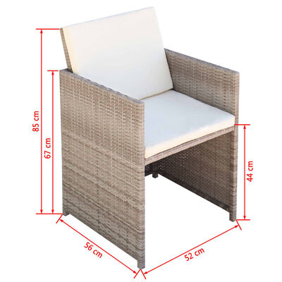 vidaXL Zahradní židle 2 ks s poduškami a polštáři polyratan béžové