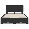 vidaXL R&aacute;m postele s čelo Čern&aacute; 150 x 200 cm kompozitn&iacute; dřevo