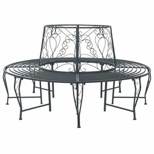 vidaXL Stromov&aacute; lavička 8 -m&iacute;stn&aacute; &Oslash; 160 x 89 cm steel Stř&iacute;brně &scaron;ed&aacute;