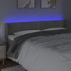 vidaXL Čelo postele s LED světle &scaron;ed&eacute; 203 x 16 x 78/88 cm samet