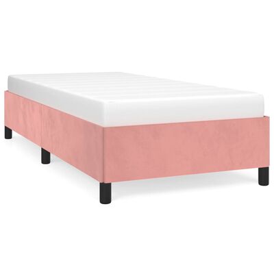 vidaXL Rám postele růžový 90 x 200 cm samet