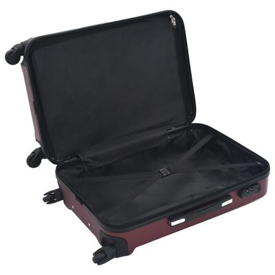 vidaXL Sada skořepinových kufrů na kolečkách 3 ks vínová ABS