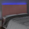vidaXL Čelo postele s LED růžové 200x5x118/128 cm samet