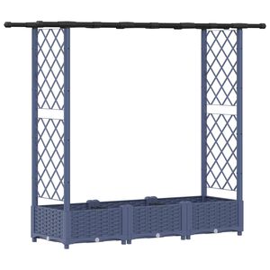 vidaXL Vyv&yacute;&scaron;en&yacute; z&aacute;hon s trel&aacute;ž&iacute; a střechou &Scaron;ed&yacute; 164 x 40 x 123 cm PP