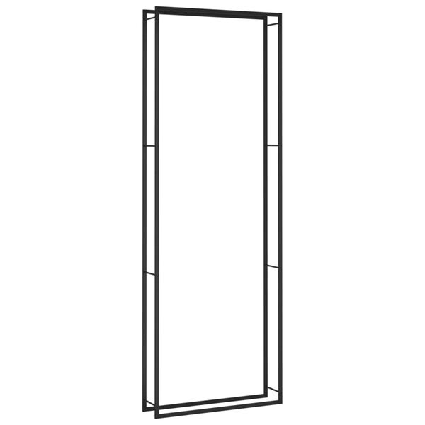 vidaXL Stojan na palivové dřevo matný černý110x28x312 cm ocel