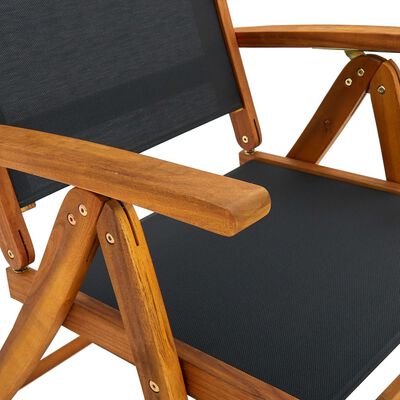 vidaXL Skládací zahradní židle 6 ks masivní akáciové dřevo a textilen