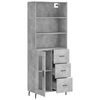 vidaXL Skř&iacute;ň highboard betonově &scaron;ed&aacute; 69,5x34x180 cm kompozitn&iacute; dřevo