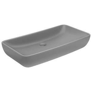 vidaXL Luxusn&iacute; umyvadlo obd&eacute;ln&iacute;kov&eacute; matn&eacute; světle &scaron;ed&eacute; 71x38cm keramika