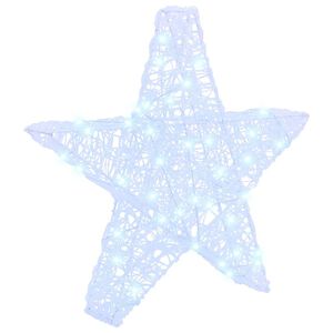 vidaXL 3D hvězda 50 LED Studen&aacute; b&iacute;l&aacute; 55 x 53.5 x 10 cm Akryl