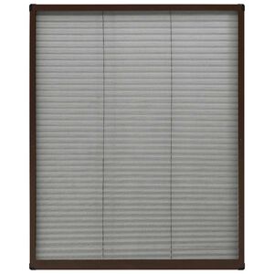 vidaXL Plisovan&aacute; okenn&iacute; s&iacute;ť proti hmyzu hlin&iacute;k hněd&aacute; 60 x 80 cm