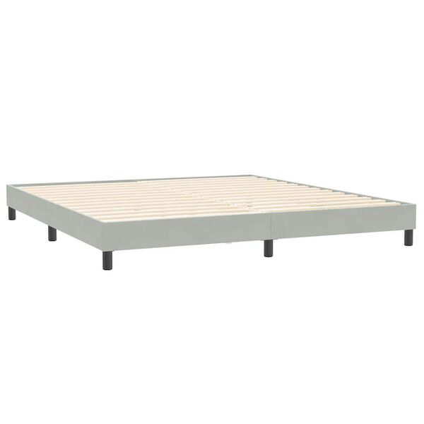 vidaXL Postel Box Spring bez matrace světle &scaron;ed&aacute; 200x220 cm samet