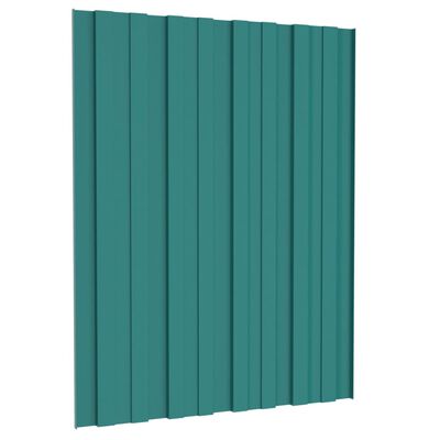 vidaXL Střešní panely 36 ks pozinkovaná ocel zelené 100 x 45 cm