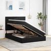 vidaXL Postel s &uacute;ložn&yacute;m prostorem a LED osvětlen&iacute;m Čern&aacute; 140 x 190 cm