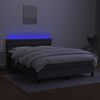 vidaXL Box spring postel s matrac&iacute; a LED tmavě &scaron;ed&aacute; 140x200 cm textil