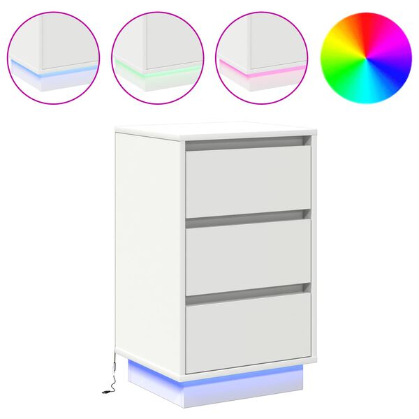 vidaXL Nočn&iacute; skř&iacute;ňka B&iacute;l&aacute; 39 x 34,5 x 65 cm Kompozitn&iacute; dřevo