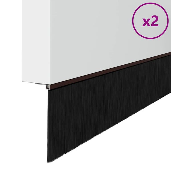 vidaXL Samolepicí štěrbiny na dveře 2 pcs Hnědá 100 cm