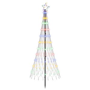 vidaXL LED v&aacute;nočn&iacute; strom 180 cm 230 LED V&iacute;cebarevn&aacute; Železo Čern&aacute;
