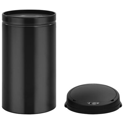 vidaXL Odpadkový koš s automatickým senzorem 50 l uhlíková ocel černý