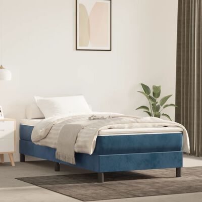 vidaXL Rám postele tmavě modrý 80 x 200 cm samet