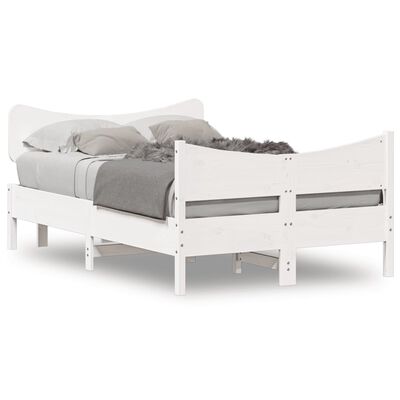 vidaXL Rám postele s čelem bílý 120 x 200 cm masivní borové dřevo