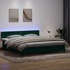 vidaXL Box spring postel s matrac&iacute; a LED tmavě zelen&aacute; 180x210 cm samet