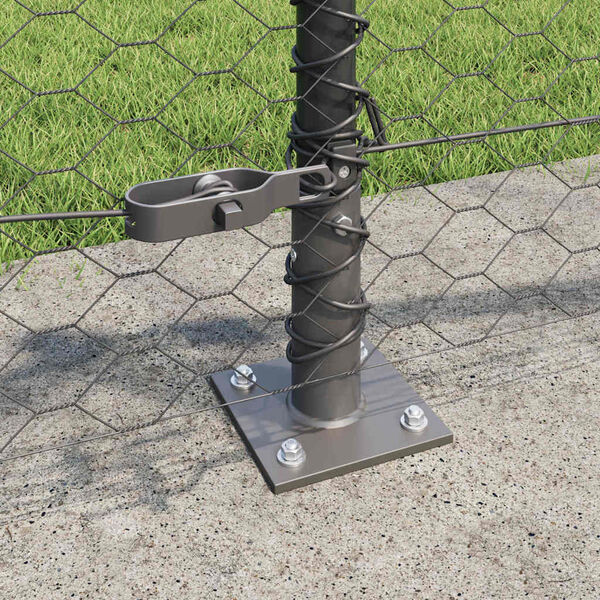 vidaXL Plotov&yacute; sloupek. &Scaron;ed&aacute; 50 x 0,5 m (s&iacute;ť 36 mm) Ocel a PVC