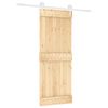 vidaXL Posuvn&eacute; dveře Př&iacute;rodn&iacute; a b&iacute;l&aacute; 80 x 210 cm Masivn&iacute; borov&eacute; dřevo