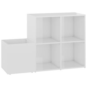 vidaXL Botn&iacute;k do předs&iacute;ně b&iacute;l&yacute; leskl&yacute; 105x35,5x70 cm kompozitn&iacute; dřevo