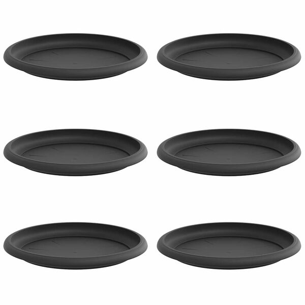 vidaXL Kruhov&yacute; květinov&yacute; t&aacute;cek 6 pcs Čern&aacute; &Oslash; 19 x 2 cm Plast
