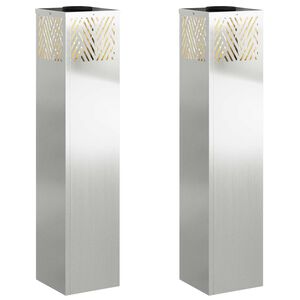 vidaXL Sol&aacute;rn&iacute; LED Cestovn&iacute; Světlo 2 ks Tepl&aacute; b&iacute;l&aacute; 18 x 18 x 80 cm