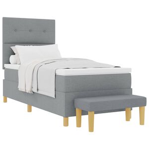 vidaXL Postel s boxspringem s čelo Světle &scaron;ed&aacute; 200 x 80 cm textil