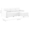 vidaXL 3místná modulární rozkládací pohovka bílá umělá kůže