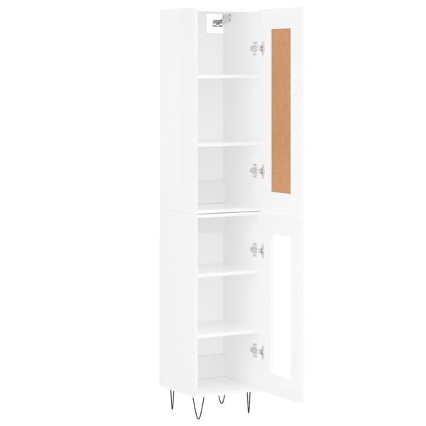 vidaXL Skř&iacute;ň highboard b&iacute;l&aacute; s vysok&yacute;m leskem 34,5x34x180 cm kompozit