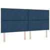 vidaXL Postel s boxspringem s matrac&iacute; s čelo Modr&aacute; 200 x 200 cm textil