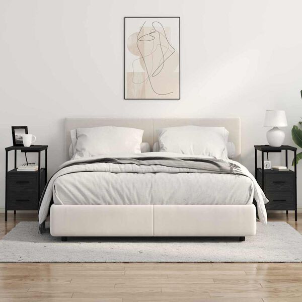 vidaXL Nočn&iacute; skř&iacute;ňka Čern&yacute; dub 30 x 48 x 61 cm kompozitn&iacute; dřevo