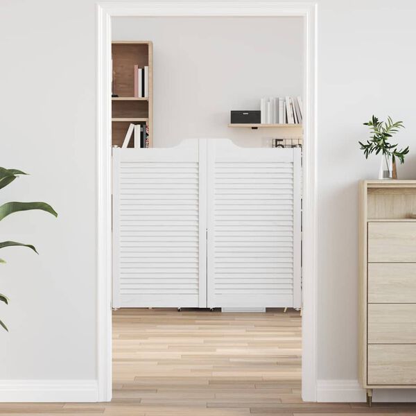 Kř&iacute;dlov&eacute; dveře vidaXL Louvred Design 2 p&aacute;ry b&iacute;l&eacute; 90x100 cm