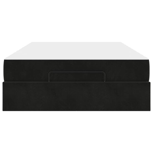 vidaXL R&aacute;m postele s matrac&iacute; s matrac&iacute; 2 pcs Čern&aacute; samet