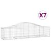 vidaXL Klenut&eacute; gabionov&eacute; ko&scaron;e 7 ks 200x50x40/60 cm pozinkovan&eacute; železo