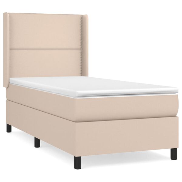 vidaXL Box spring postel s matrací cappuccino 90x190 cm umělá kůže