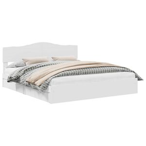 vidaXL Postel s &uacute;ložn&yacute;m prostorem B&iacute;l&aacute; 200 x 200 cm kompozitn&iacute; dřevo