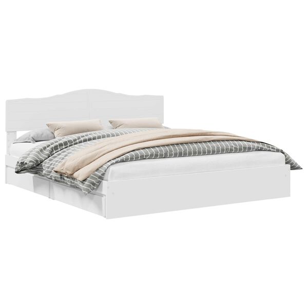 vidaXL Postel s &uacute;ložn&yacute;m prostorem B&iacute;l&aacute; 200 x 200 cm kompozitn&iacute; dřevo