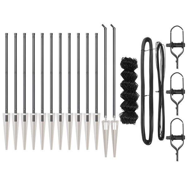vidaXL Plotov&yacute; sloupek. &Scaron;ed&aacute; 25 x 1 m (60 x 60 mm pletivo) Ocel